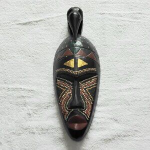 15" Vintage & Traditional Handcrafted Wooden African Hanging Mask!!